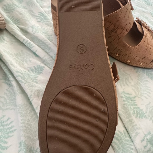 Corkys Women's Cork Wedge Sandals with Rhinestone Buckle - Picture 6 of 6